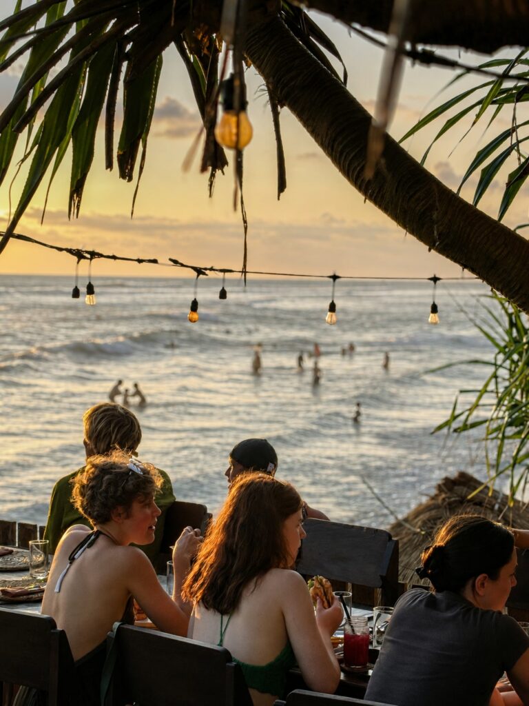 Dinner at the rail, Ahangama bay