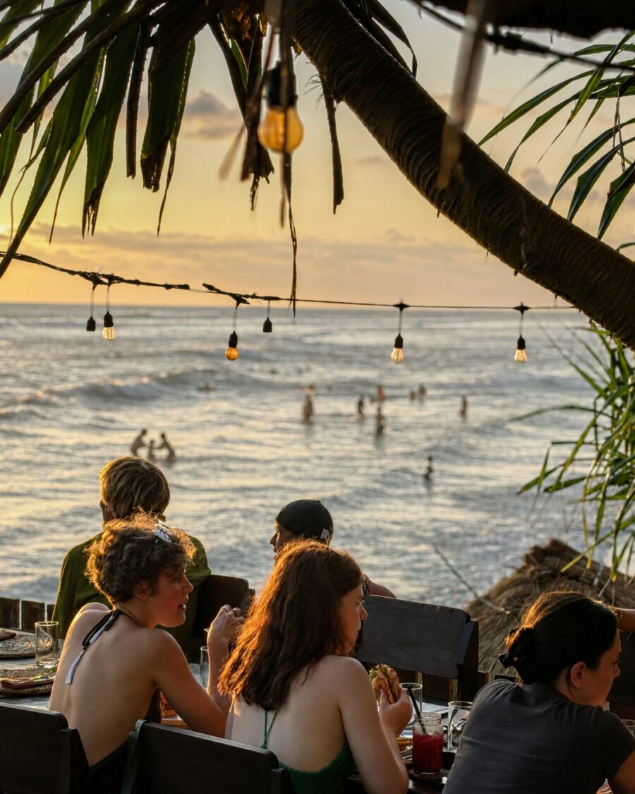 Dinner at the rail, Ahangama bay