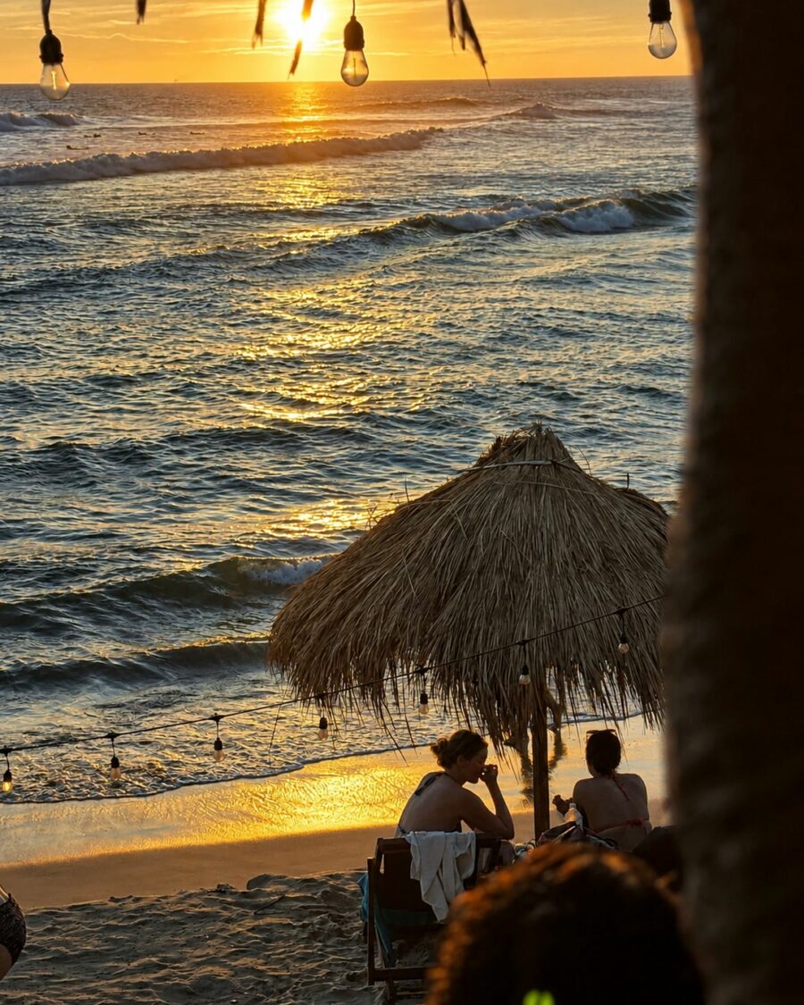 Sunset over the break