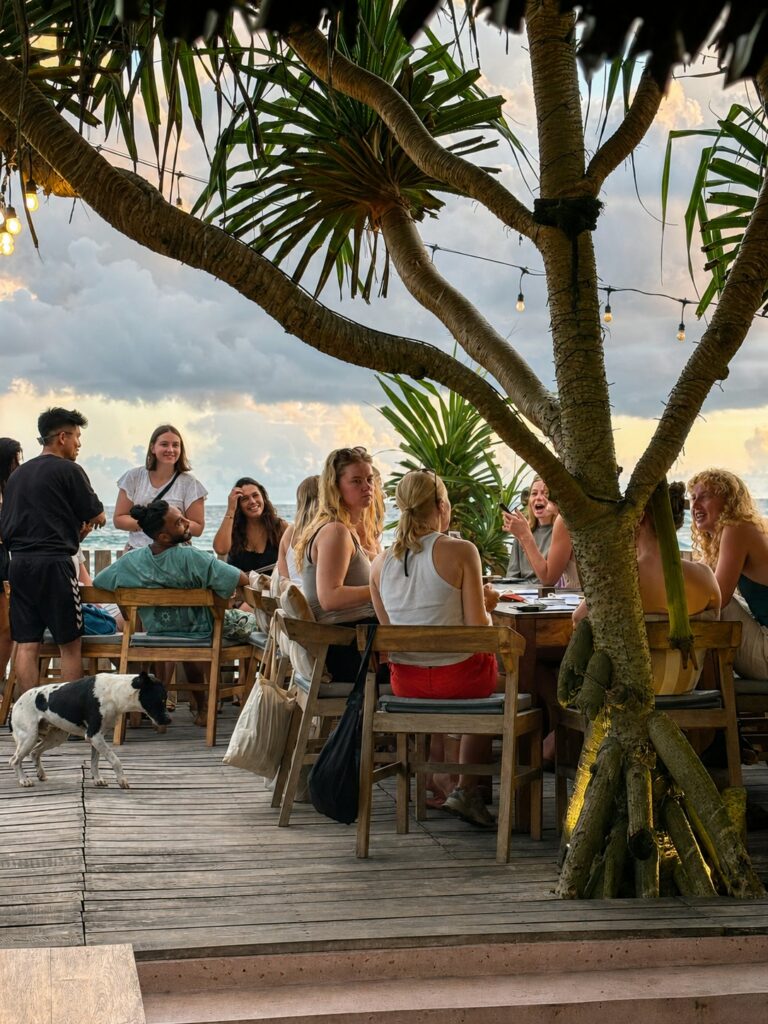 The long table under the palms