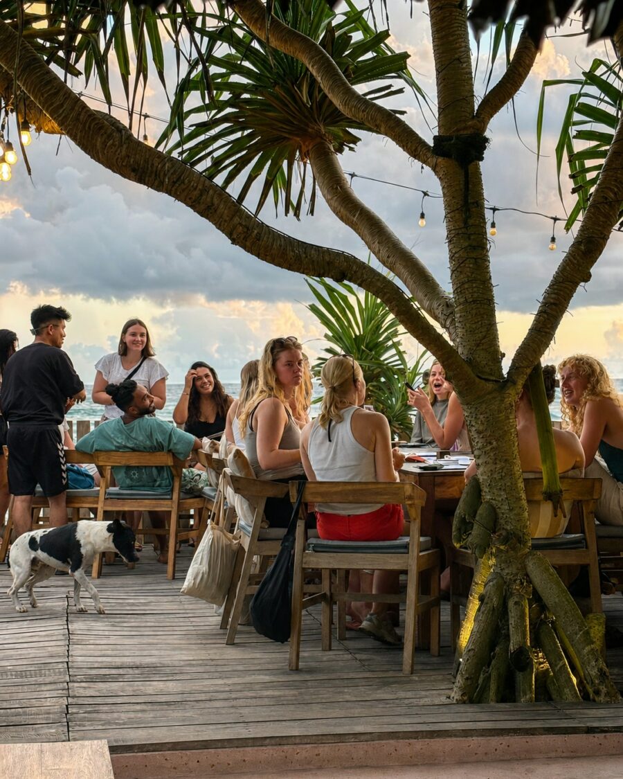 The long table under the palms