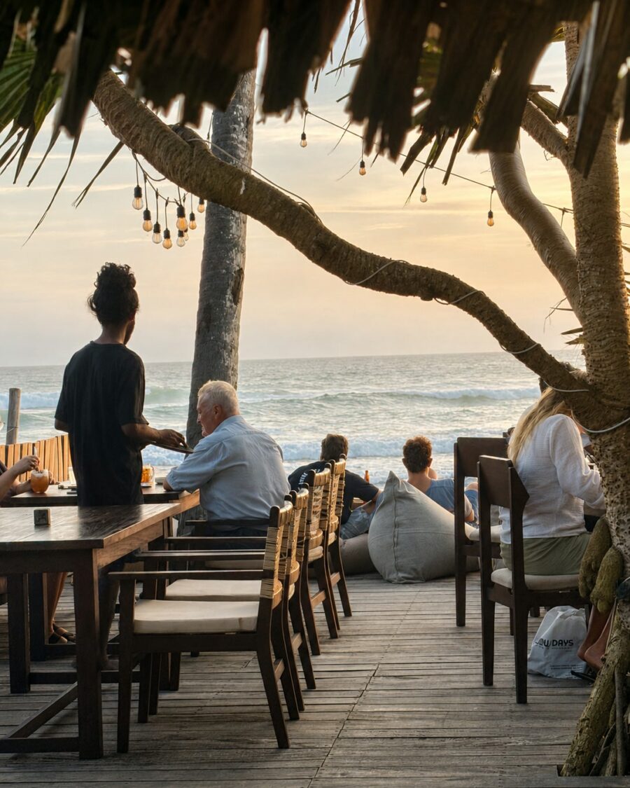 Looking out at the surf
